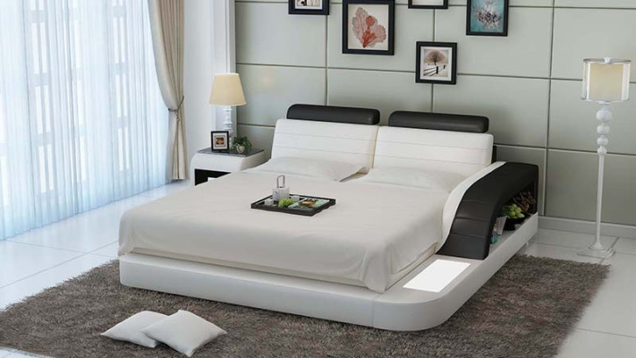 Waterbed Hotel dubbel bed bedden Complete leren bed gestoffeerd bed water LB8814