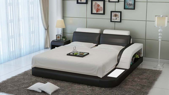 Waterbed Hotel dubbel bed bedden Complete leren bed gestoffeerd bed water LB8814