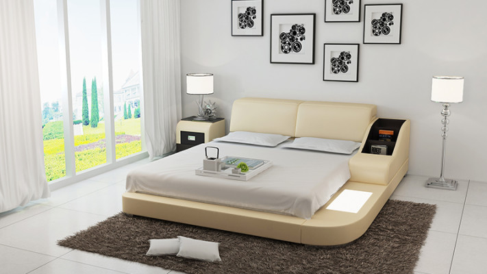 Waterbed Hotel Dubbel Bed Bedden Compleet Lederen Bed Gestoffeerd Bed Water LB8815