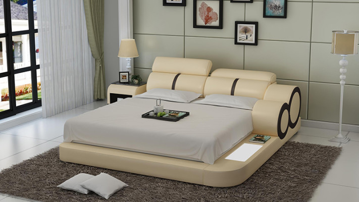 Waterbed Hotel Dubbel Bed Bedden Compleet Lederen Bed Gestoffeerd Bed Water