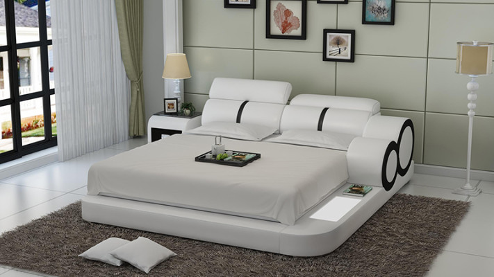 Waterbed Hotel Dubbel Bed Bedden Compleet Lederen Bed Gestoffeerd Bed Water