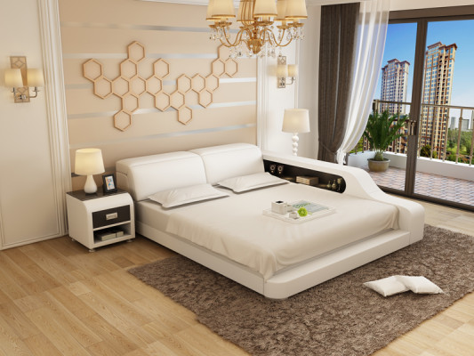 Waterbed Hotel Tweepersoonsbed Bedden Compleet Lederen Bed Gestoffeerd Bed Wasser LB8818