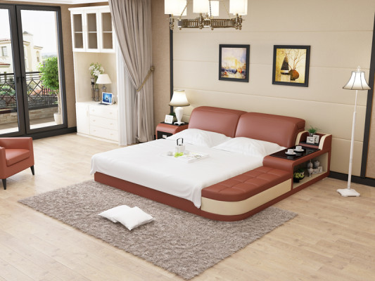 Waterbed Hotel Dubbel Bed Bedden Compleet Lederen Bed Gestoffeerd Bed Water LB8820