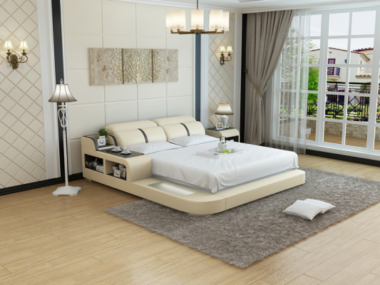 Waterbed Hotel Dubbel Bed Bedden Compleet Leren Bed Gestoffeerd Bed Wasser LB8821