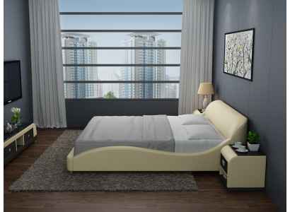 Waterbed Hotel Tweepersoonsbed Bedden Compleet Leren Bed Gestoffeerd Water LB8822