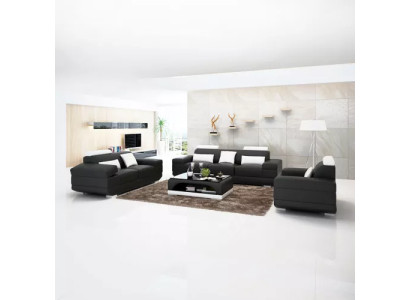 Ontwerp bankstel Sofa 3-zitter salontafel sets leren set groep 4-delig