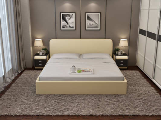 Wasserbett Hotel Tweepersoonsbed Volledig waterbed Lederen bed, gestoffeerd waterbed LB8836