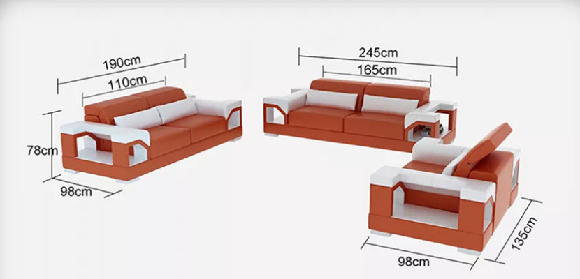 Sofa set 3-zits bank salontafel woonlandschap leren bank modern sofa bankstel
