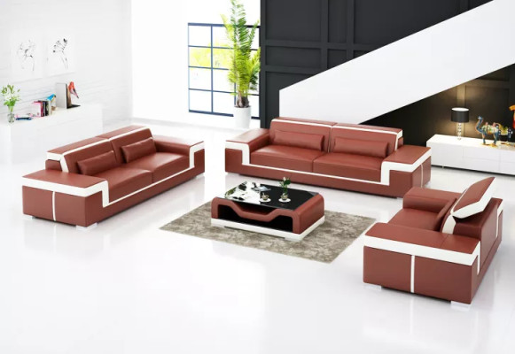 Design bankstel 3-zitter set, design bank gestoffeerd banken bank luxe nieuw