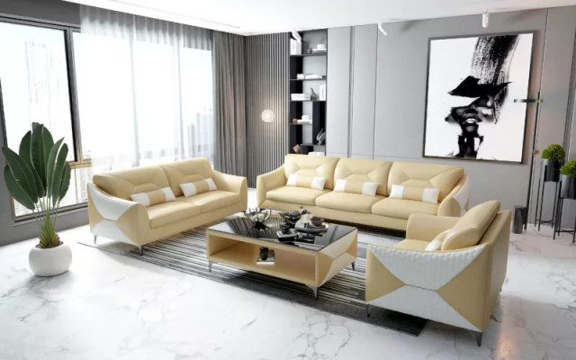 Sofa set 3-zits set Design bank banken Luxe Nieuw design Bekleding