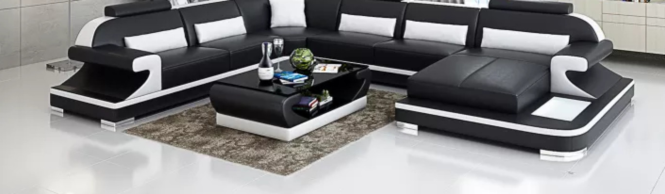 Woonlandschap L-vormige hoekbank Modern sofa Leren hoekbank Soffa Garnituur bekleding Couches