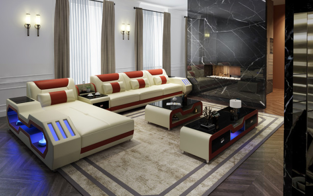 Edel luxe bank hoekbank woonlandschap multifunctionele banken bank USB-licht