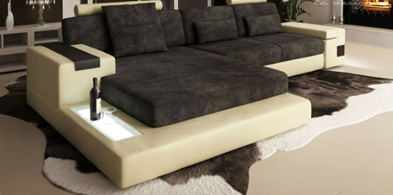 Slaapbank hoekbank woonlandschap hoekbank bekleding hoek zitbank modern L-vormig groot.