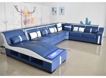 Bank U-vorm lederen bankstel bankstel woonlandschap ontwerp modern bankstel hoekbank