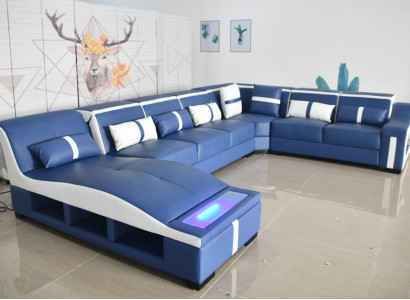 Bank U-vorm lederen bankstel bankstel woonlandschap ontwerp modern bankstel hoekbank