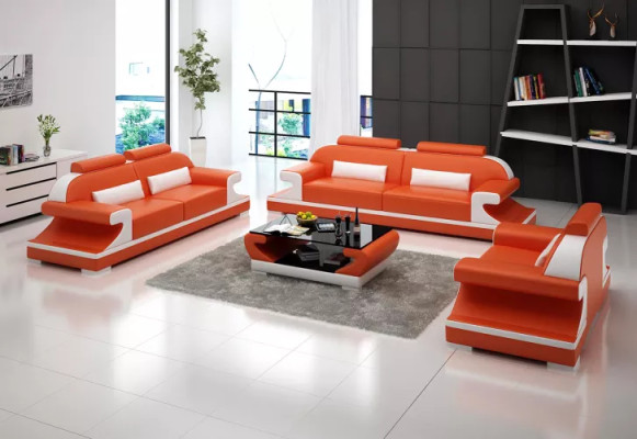 Moderne bankstel 2-zits salontafel leren bank bankbank woongebied