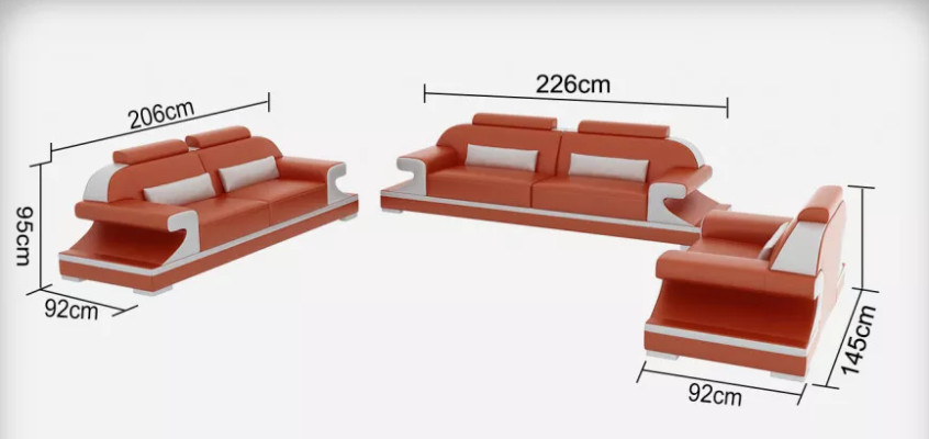 Moderne bankstel 2-zits salontafel leren bank bankbank woongebied