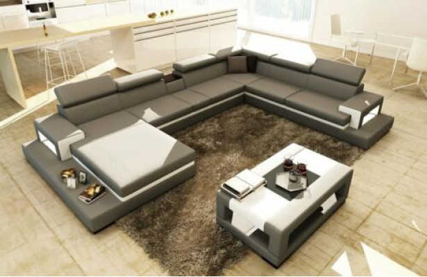 Ontwerp Leren Bekleding Zitkamer Hoek Woongroep Bank XXL Ontwerper