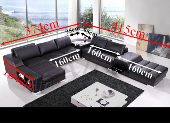 Designer-comfort U-vormige hoekbank met uitstekende bekleding.