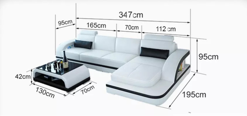Moderne bank woonlandschap leren bank hoekbank gestoffeerde hoekbank L-vorm
