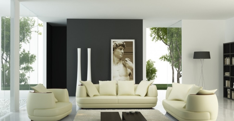 Sofa set Bankbekleding Leren bank 3+2+1 Klassieke banken Koninklijke zitplaatsen Zwart