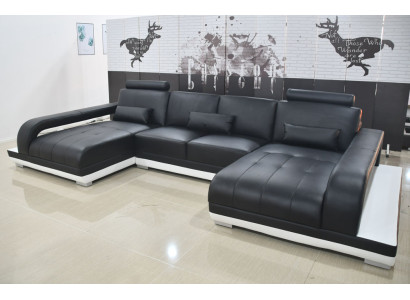 Leren bank Bank Moderne bekleding Leren design Hoekbank Bank Stoffen woonlandschap