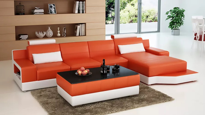 Hoekbank L-vorm Moderne bank Leren bank Hoekbank Bekleding Designer-bank
