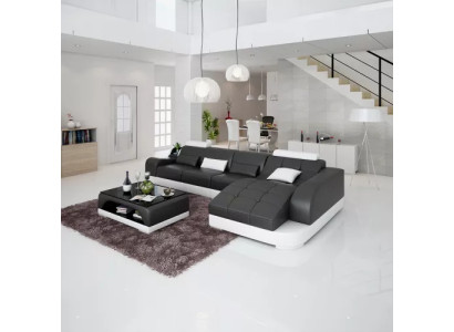 Hoekbank L-vorm Moderne bank Leren bank Hoekbank Bekleding Woonlandschap