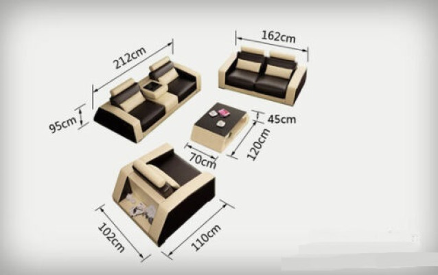 Moderne bankstel 3+2+1 zitplaatsen set ontwerp gestoffeerde bank Bank Banken