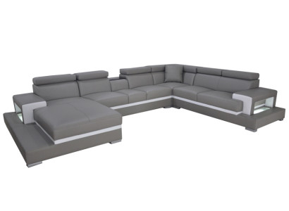 Design Leder bekleding Zitkamer Woonbank Hoekbank Bankstel Designer Set XXL