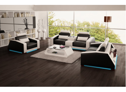 Ledersofa Bank Bankstel Nieuw 3+2+1 Zits Bankstel Design Modern Bank +USB