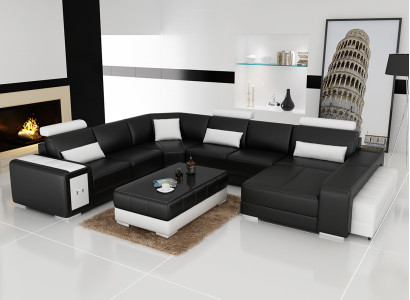 Leren bank Bank Woonlandschap Hoekbank Modern Hoek Decor Ontwerp Set  Leren bank Bank Woonlandschap Hoekbank Modern Hoek Decor Ontwerp Set