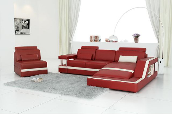 LEDEREN SOFA XXL WOONLANDSCHAP GARNITUUR HOEKBANK LEDEREN GARNITUUR met USB BEKLEDING