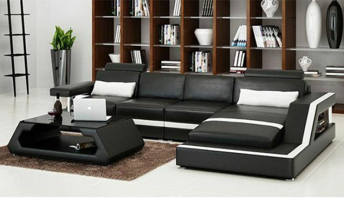 LEDEREN SOFA XXL WOONLANDSCHAP GARNITUUR HOEKBANK LEDEREN GARNITUUR met USB BEKLEDING