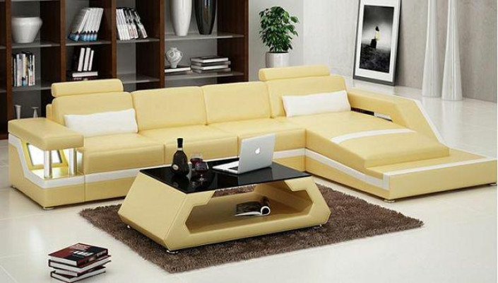 LEDEREN SOFA XXL WOONLANDSCHAP GARNITUUR HOEKBANK LEDEREN GARNITUUR met USB BEKLEDING