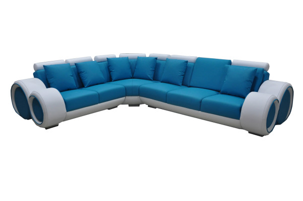 Ontwerp Leren Bekleding XXL Zithoek Woonkamer Hoekbank + USB Designer Bankstel Meubilair Sofas