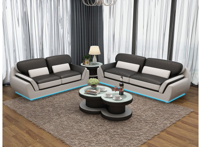 Leren bankstel met USB bankstel Nieuw 3+2 zits set Design Modern Sofa G8038C