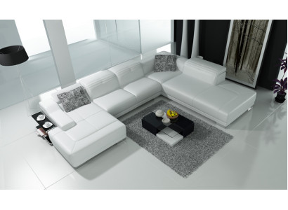 Lederen bank Bank Bank Woonlandschap Hoekbank Hoek garnituur Ontwerp