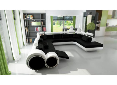 XXL Grote Designer Bank Bankstel Woonlandschap Leren Bankstel met USB  XXL Grote Designer Bank Bankstel Woonlandschap leren bankstel met USB