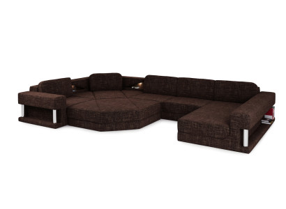 Hoekbank met USB-bekleding, textieldesignbankstel, woonlandschapparlement