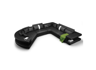 Woonlandschap Moderne Zitkussen Woonkamer Zitkussen Hoekbank USB + Licht