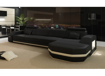 Stijlvol ontspannen Nieuwe L-vormige hoekbank met premium lederen bekleding.