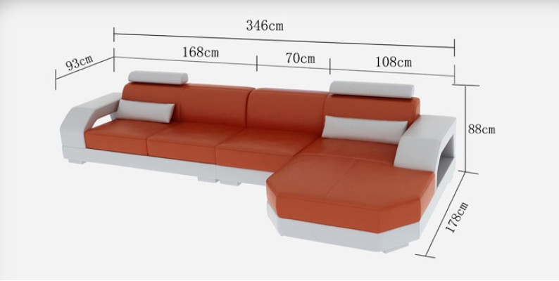 Leren bank + USB woonlandschap hoekbank hoekbank set design bank bank nieuw G8001C