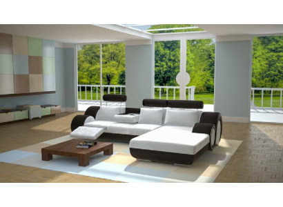 Designer set woonkamer hoekbank + USB, bank bekleding leren banken nieuw