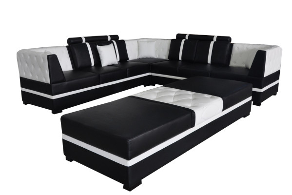 Eckbank Sofa Bank Woonlandschap Leder Bankstellen Bekleding Hoek Zitcombinatie