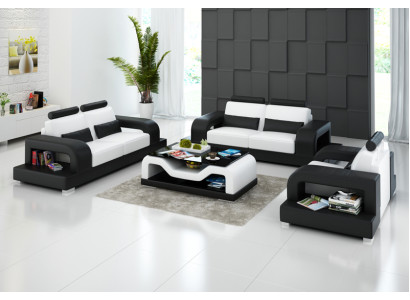 Leren bank bankstel woonlandschap 3+2+1 zits bankstel modern design bank