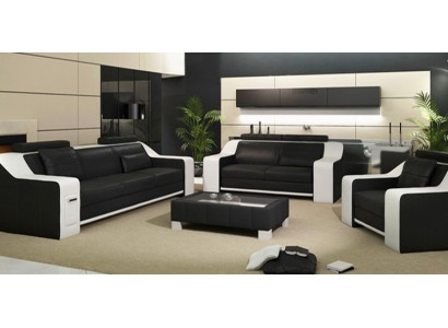 Zitgroep Bankstel Lederen Bekleding 3+2+1 Design Bank Moderne sets Bankstellen USB