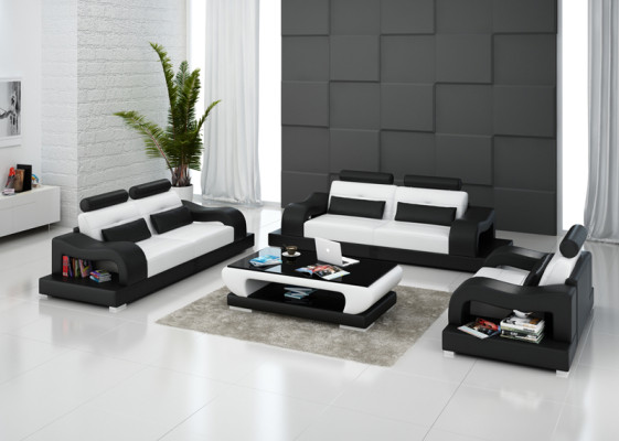Leren bank Bank Bankstel Woonlandschap 3+2+1 zitsbank Stel Modern Ontwerp G8005D