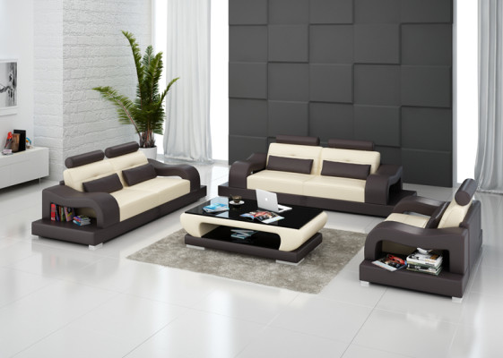 Leren bank Bank Bankstel Woonlandschap 3+2+1 zitsbank Stel Modern Ontwerp G8005D