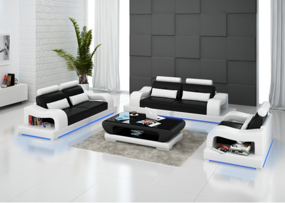 Leren bank Bank Bankstel Woonlandschap 3+2+1 zitsbank Stel Modern Ontwerp G8005D
